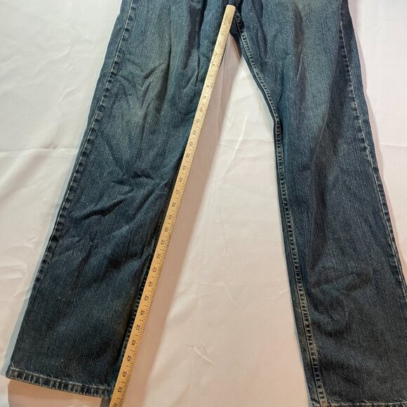 Wrangler Jeans Mens Size 34X34 Blue Dark Wash Denim Regular Fit Straight MGA20SD - Picture 2 of 5
